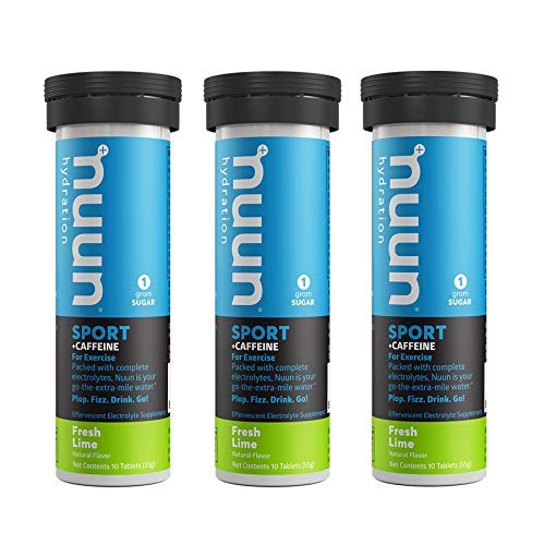 Product Cover Nuun Sport + Caffeine: Fresh Lime Electrolyte Drink Tablets (3 Tubes of 10 Tabs)