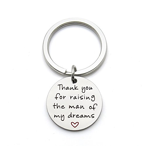 Product Cover Thank You for Raising The Man of My Dreams Mother Gift Mother in Law Future Mother Groom Bride Wedding Stainless Steel Pendant Keychain Key Ring