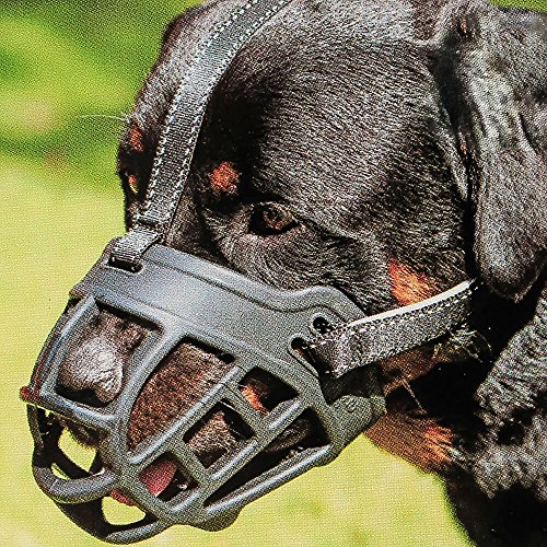 Product Cover Dog Muzzle,Soft Basket Silicone Muzzles for Dog, Best to Prevent Biting, Chewing and Barking, Allows Drinking and Panting, Used with Collar (1 (Snout 7-8