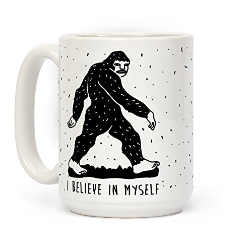 Product Cover LookHUMAN I Believe in Myself Bigfoot White 15 Ounce Ceramic Coffee Mug