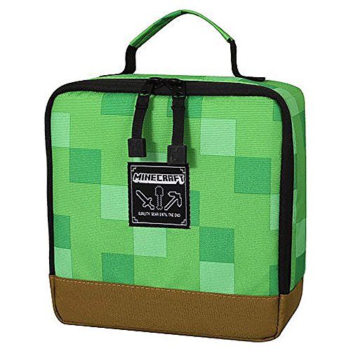 Product Cover JINX Minecraft Creeper Block Insulated Kids School Lunch Box, Green, 8.5