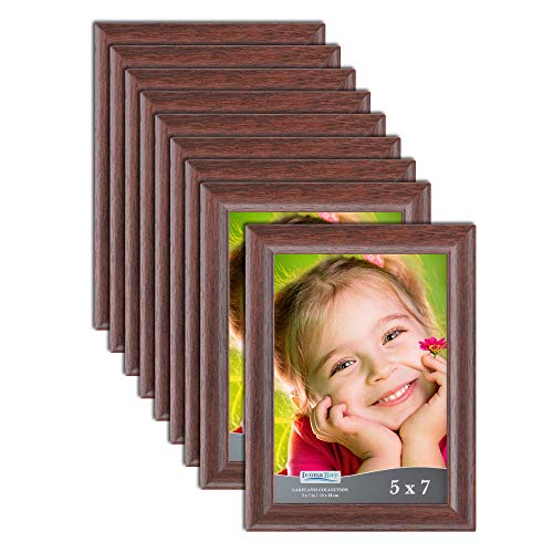 Product Cover Icona Bay 5x7 Picture Frame (12 Pack, Teak Wood Finish), Photo Frame 5 x 7, Composite Wood Frame for Walls or Tables, Set of 12 Lakeland Collection