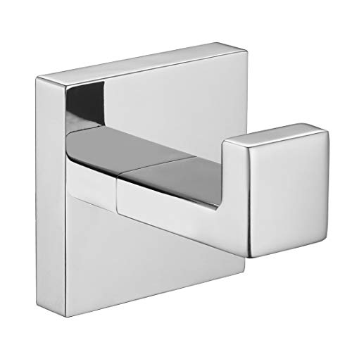 Product Cover VELIMAX Premium Stainless Steel Towel Hook Polished Chrome Square Robe Hook Coat Hook Heavy Duty Wall Mounted Luxury Hooks for Bathroom Hotel