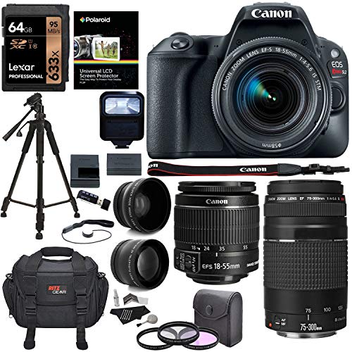 Product Cover Canon EOS Rebel SL2 DSLR Camera, EF-S 18-55mm STM,+ Canon 75-300mm Telephoto Lens, Full Manufacture Warranty + Accessories