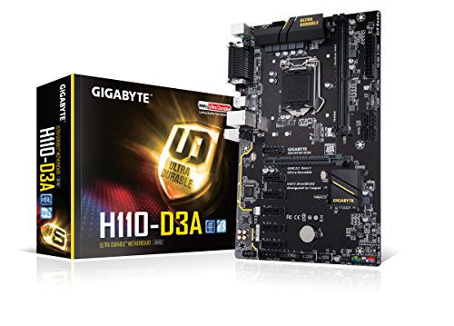 Product Cover GIGABYTE GA-H110-D3A (LGA1151/Intel H110/Cryptocurrency Mining/2xDDR4/6xPCIE/M.2/SATA/ATX Motherboard)