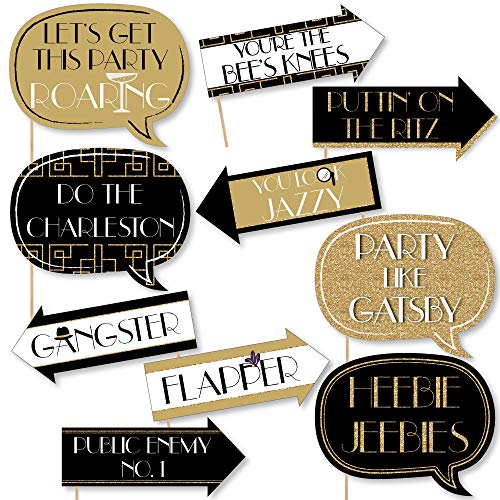 Product Cover Funny Roaring 20's - Twenties Art Deco Jazz Photo Booth Props Kit - 10 Piece
