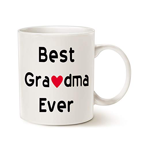 Product Cover MAUAG Mothers Day Gifts Best Grandma Coffee Mug Christmas Gifts, Best Grandma Ever Unique Holiday or Birthday Gifts Idea for Grandma Grandmother Grandmama Cup White, 11 Oz