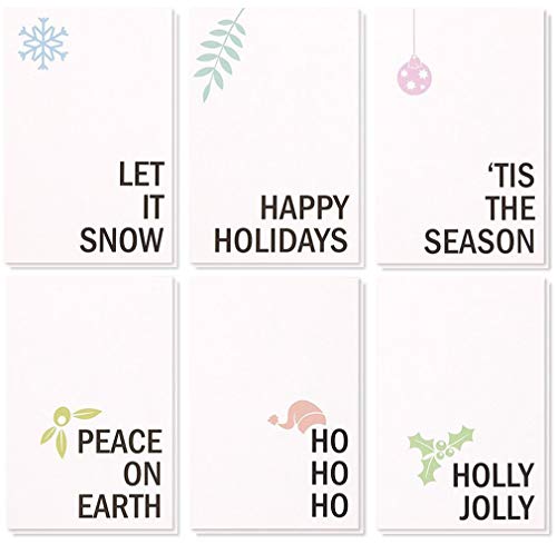 Product Cover 48-Pack Merry Christmas Greeting Cards Bulk Box Set - Winter Holiday Xmas Holiday Greeting Cards with Minimalistic Design, Envelopes Included, 4 x 6 Inches