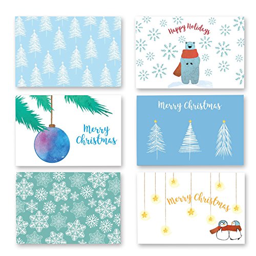 Product Cover 36-Pack Merry Christmas Greeting Cards Bulk Box Set - Xmas Greeting Cards with Festive Winter Holiday Designs, Envelopes Included, 4 x 6 Inches