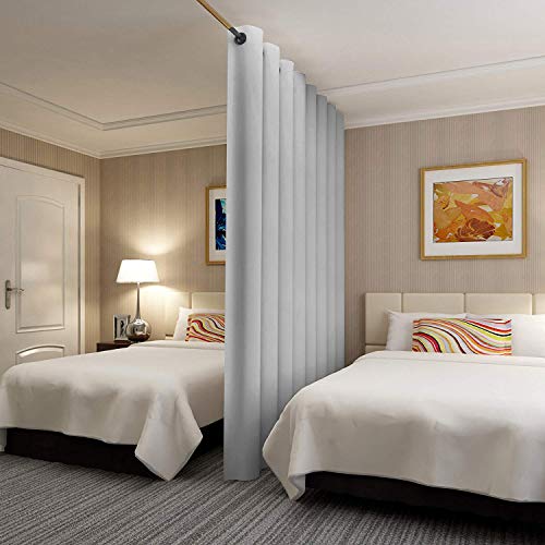 Product Cover Rose Home Fashion RHF Privacy Room Divider Curtain 8 ft Wide x 7ft Tall: No one can See Through, Total Privacy(Grey 8x7)