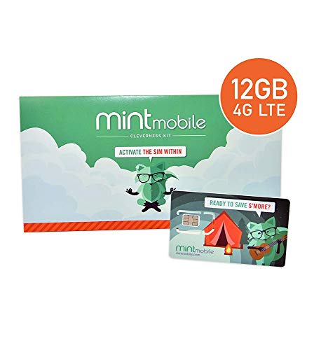Product Cover $25/Month Mint Mobile Wireless Plan | 12GB of 4G LTE Data + Unlimited Talk & Text for 3 Months (3-in-1 GSM SIM Card)