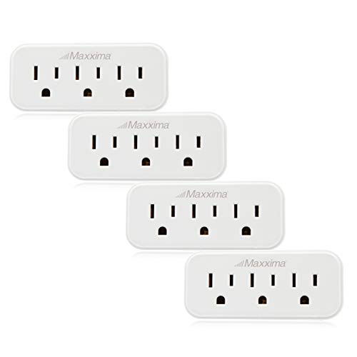 Product Cover Maxxima 3 Grounded Multi Outlet Adaptor Wall Plug, Turn one outlet into 3 (Pack of 4)