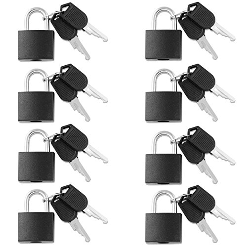 Product Cover VIP Home Essentials - Small Mini Durable ABS Covered Solid Brass Body Individually Keyed Padlock - 8 Pack Lock Set