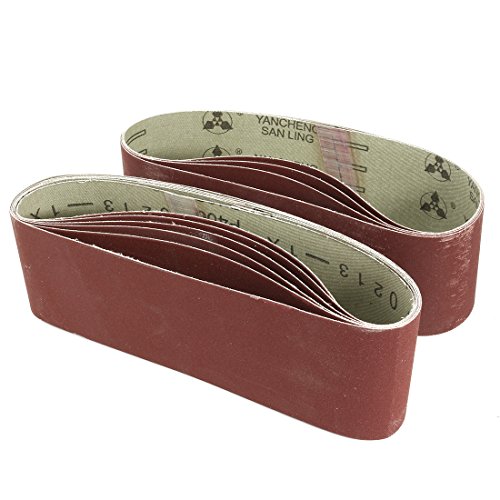 Product Cover uxcell 3-Inch x 21-Inch 400 Grit Tape Joint Aluminum Oxide Sanding Belt 10pcs