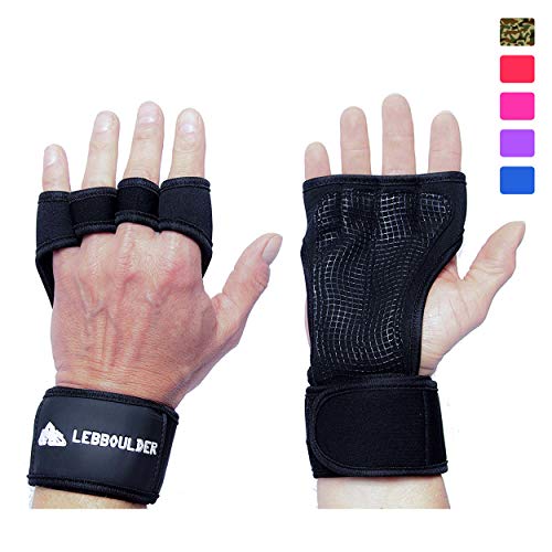 Product Cover Cross Training Gloves with Wrist Support for WODs,Gym Workout,Weightlifting & Fitness-Silicone Padding, No Calluses-Suits Men & Women-Weight Lifting Gloves for a Strong Grip (Black, Meduim)