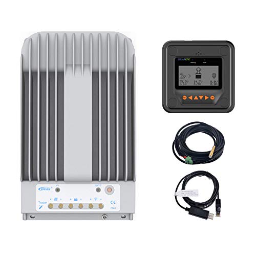 Product Cover EPEVER MPPT Solar Charge Controller 40A 150V PV Solar Panel Controller Negative Ground W/ MT50 Remote Meter + Temperature Sensor PC Monitoring Cable[Tracer4215BN]