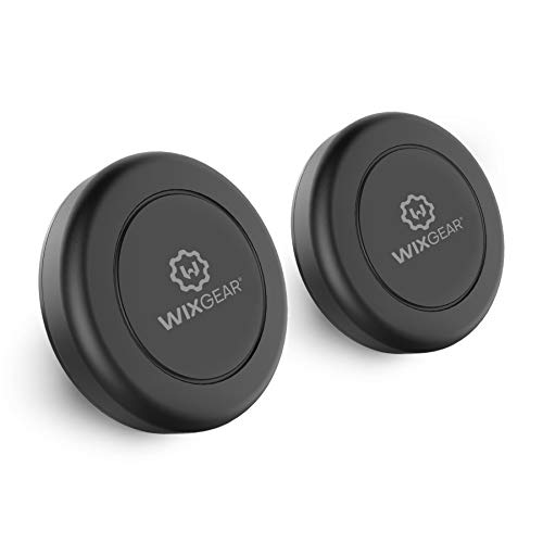 Product Cover WixGear Universal Flat Stick On (2 Pack) Dashboard Magnetic Car Mount Holder for Cell Phones and Mini Tablets with Fast Swift-Snap Technology - Extra Slim