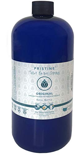Product Cover Pristine Toilet Paper Spray | As Seen On Shark Tank: The Planet Friendly, More Natural Alternative to Flushable Wet Wipes - Original 32 oz
