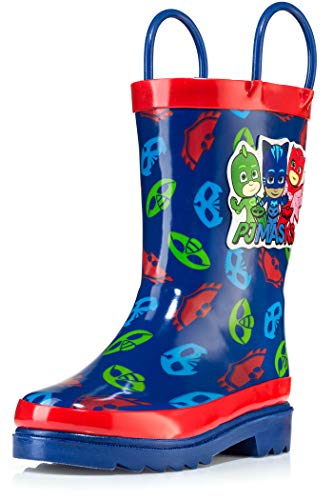 Product Cover PJ Masks Little Boys' Character Printed Waterproof Easy-On Rubber Rain Boots (Toddler/Little Kids)
