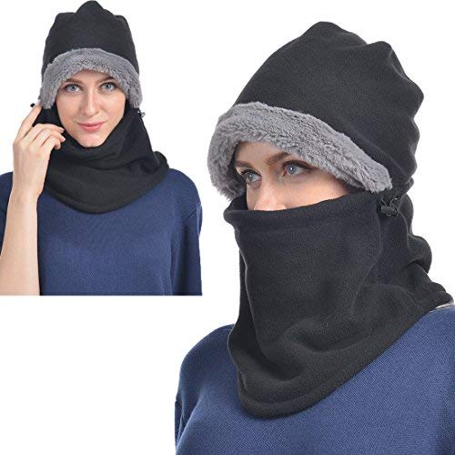 Product Cover Balaclava Fleece Hood for Men or Women, Cold Weather Face Mask Thermal Hood Balaclavas, Ski Face Mask, Winter Neck Warmer Protective Headgear Wind Proof Cap for Snowboarding Cycling Dog Walking