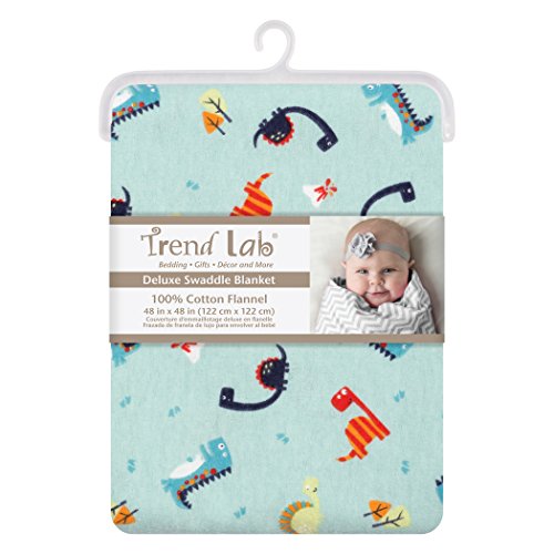 Product Cover Trend Lab Dinosaurs Jumbo Deluxe Flannel Swaddle Blanket