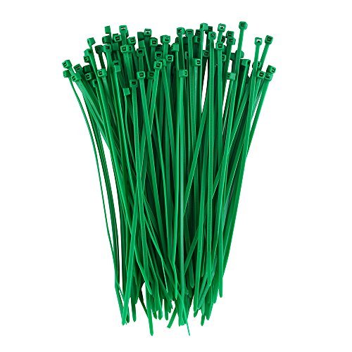 Product Cover Dxg 100 Pack 6 Inch 2.5 x 150mm Self-Locking Zip Ties Nylon Cable Ties (Green)