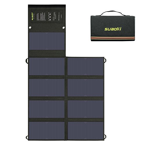Product Cover SUAOKI Solar Charger 60W Portable Solar Panel Foldable for SUAOKI/Enkeeo/Goal Zero Yeti/Webetop/Paxcess/ROCKPALS Power Station Generator and Laptop Tablet GPS iPhone iPad Camera