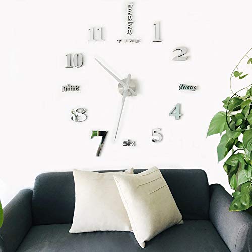Product Cover CoZroom 3D DIY Wall Clock Frameless Large Wall Decoration for Living Room Bedroom