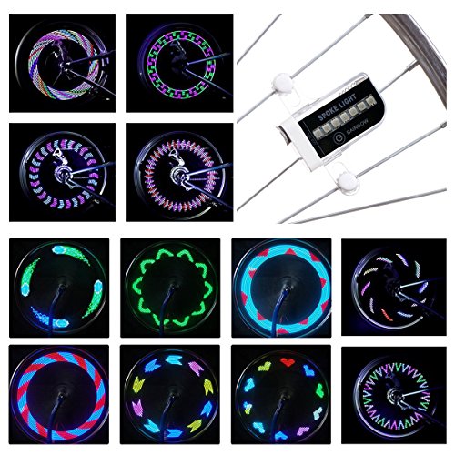 Product Cover LED Bike Spoke Lights Waterproof - DAWAY A12 Cool Bicycle Wheel Light (2 Pack), Safety Tire Lights for Kids Adult, Very Bright, Auto & Manual Dual Switch, 30 Pattern, Include Battery