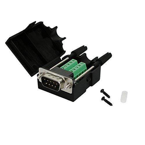 Product Cover Twinkle Bay DB9 Connector to Wiring Terminal RS232 Serial Port Breakout Board Solderless (Male Adapter with Case)