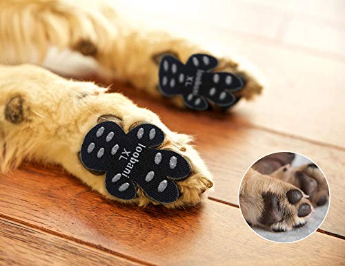 Product Cover LOOBANI 48 Pieces Dog Paw Protector Traction Pads to Keeps Dogs from Slipping On Floors, Disposable Self Adhesive Shoes Booties Socks Replacement, 12 Sets for 4 Paws (XL-1.97
