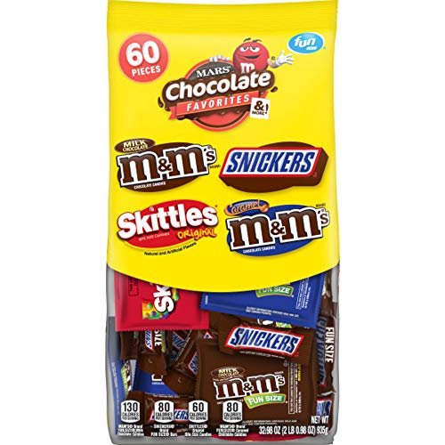 Product Cover M&M'S, SNICKERS & SKITTLES Fun Size Chocolate Candy Variety Mix 32.98-Ounce Bag 60 Pieces