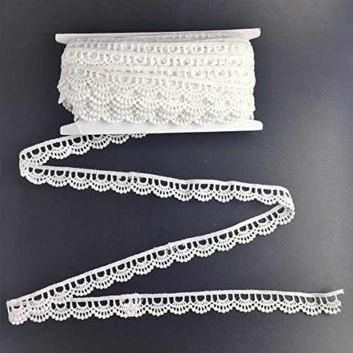 Product Cover ELLA MAMA Crocheted Lace Trim DIY Craft Ribbon 1/2'' x 10 yds, Scallop Edge