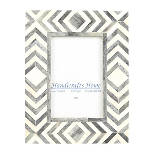 Product Cover Handicrafts Home 4x6 Photo Frame Grey White Bone Mosaic Moroccan Picture Frames