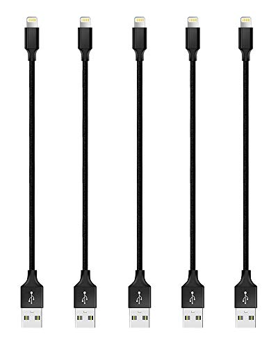 Product Cover 6-Inch Short iPhone Cable, Pantom Short iPhone/iPad Cable Cord Charger Sync/Charge Compatible with iPhone Xs/Xs Max/Xr/X/8/8 Plus/7/7 Plus/6s/6s Plus/5c/5se/5s/iPad Pro/iPad Mini/iPod Touch [5-Packs]