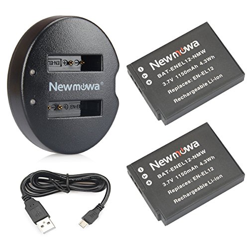 Product Cover EN-EL12 Newmowa Battery (2-Pack) and Dual USB Charger for Nikon EN-EL12 and Nikon Coolpix AW100 AW100s AW110 AW110s AW120 P330 P340 S310 S70 S610 S620 S630 S640 S800c S1000pj S1100pj S1200pj