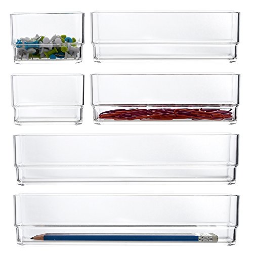 Product Cover STORi Clear Plastic Vanity and Desk Drawer Organizers | 6 Piece Set