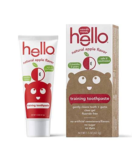 Product Cover Hello Oral Care Fluoride Free Toddler Training Toothpaste, Organic Apple, 1.5 Ounce