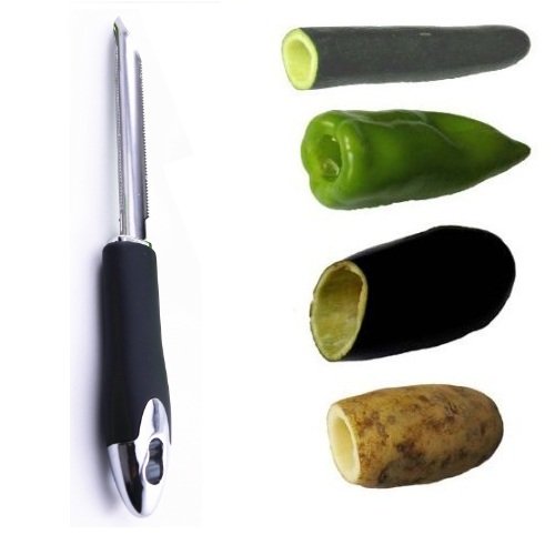 Product Cover Jalapeno Chili Pepper Corer Stainless Steel Zucchini Cucumber Corers Special Kitchen Gadgets With Serrated Edge Easy Remove The Seeds Of Your Veggies & Fruits
