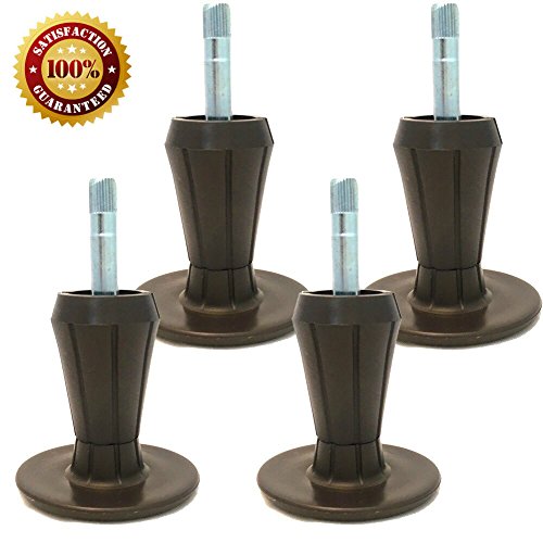 Product Cover Home Paradise Steel Stem Plastic Feet | Sturdy Legs Protect Your Floor by Changing Wheels with These Bed Frame Glide | Dark Brown | Set of 4