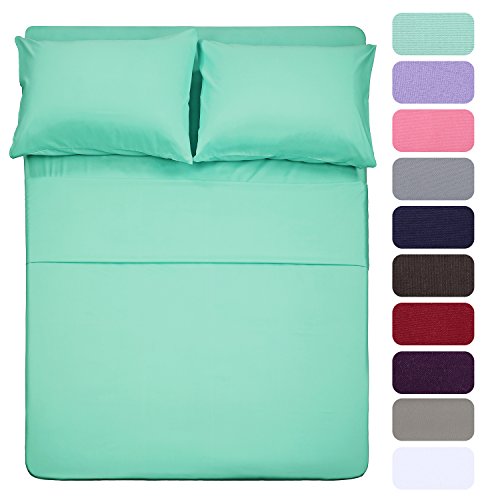Product Cover Full Size Sheets Set - 4 Piece (Mint Color) Brushed Microfiber Bed Sheet Set,Deep Pocket,Extra Soft & Fade Resistant,Hypoallergenic by Best Season
