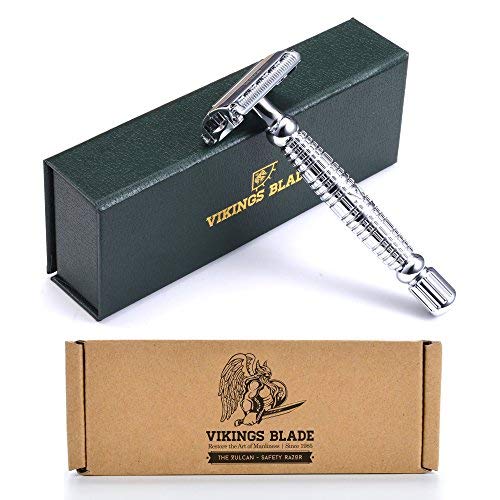 Product Cover VIKINGS BLADE The Vulcan Safety Razor + Swedish Platinum Super Blades + Carry Case