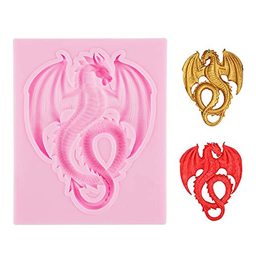 Product Cover Delidge 3D Animal Dragon Food Grade Silicone Mold，Soap Ice Cake Mold，Sugarcraft Tool，Chocolate Candy Fondant Press Cake Tool，Kitchen Cooking Bakeware Decorating Tool（color random)