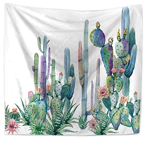 Product Cover ECONIE Cactus Tapestry Mandala Wall Hanging Tapestry Wall Art Decor, Beach Throw, Table Runner/Cloth,51