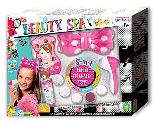 Product Cover Hot Focus Kids Spa For Girls Toys Day Spa Kit - Kids Playset Deluxe Set With Facial Cleanser Machine Headband Mud Mask