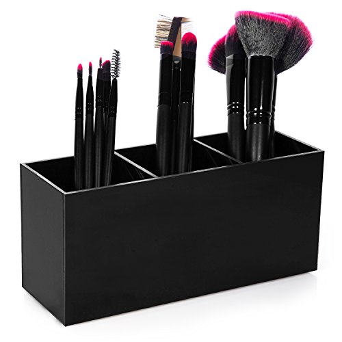 Product Cover hblife Makeup Brush Holder Organizer, 3 Slot Acrylic Cosmetics Brushes Storage Solution
