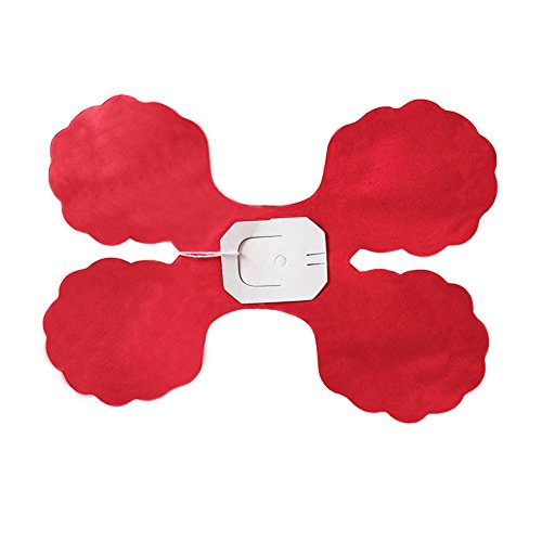Product Cover Four Leaf Clover Garland Tissue Paper Flowers, Tissue Paper Garland, Independence Day Decoration Wedding Party Decor,9.84 Feet/3 M Each, Pack of 3 (Red)