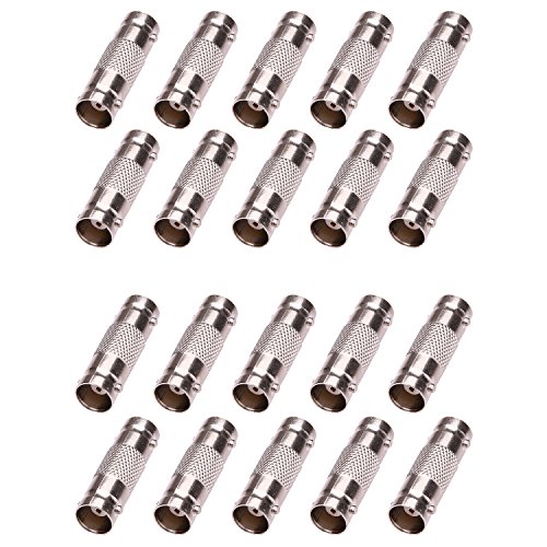 Product Cover WildHD 20 Packs BNC Barrel Connector and BNC Female to Female Coupler Adapter for CCTV Security Camera (BNC female to female connector)