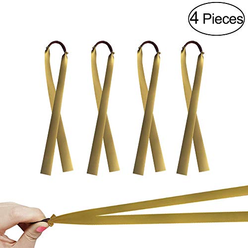 Product Cover TOPRADE 1MM Thickness Flat Rubber/Latex Band for Slingshots, Fast Springback, 4-Piece in A Package (Golden)