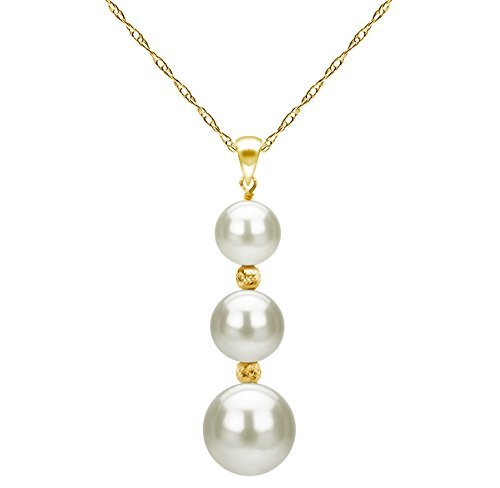 Product Cover Freshwater Cultured Pearl Pendant Necklace for Women Valentines Day Gifts Jewelry (Choice of Pearl Colors and Metal Type)